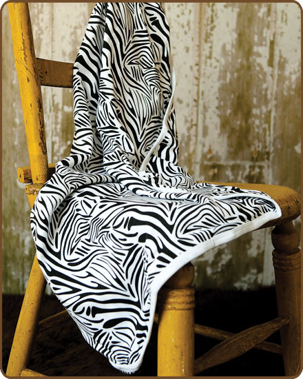 zebra plush blanket