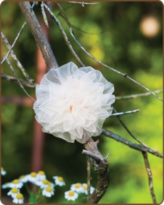 Mesh Flower Clippie - Cream