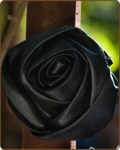 Satin Rose Clippie Black Large