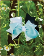 Boutique Twisted Large Bow Blue/Black/White