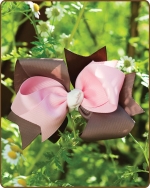 Boutique Twisted Large Bow Pink/Brown