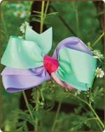 Boutique Twisted Large Bow Mint/Purple/Pink
