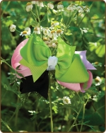 Boutique Twisted Large Bow Apple/Pink