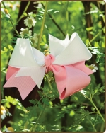 Boutique Twisted Large Bow Lt. Pink/White/Brown
