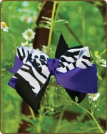Boutique Twisted Large Bow Purple Zebra