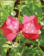 Boutique Twisted Large Bow Red/Pink Polka Dots