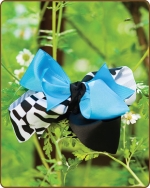 Boutique Twisted Large Bow Turquoise Zebra
