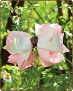 Boutique Twisted Large Bow White/Pink/Brown