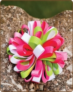 Boutique Twisted Puff - Shocking Pink/Apple/White