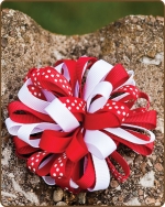 Boutique Twisted Puff - Red/White Dots