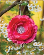 Ruffled Ranunculus Flower Clippie Shocking Pink