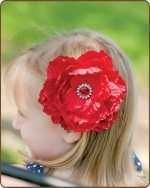 Peony Flower Clippie Red