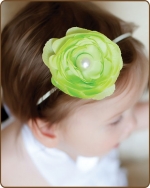Flower - Artichoke on Skinny Elastic