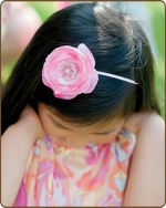 Flower - Lt. Pink on Skinny Elastic