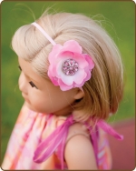 Flower - Lt. Pink (ittybitty) on Skinny Elastic