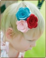 Felt Clippie - Turquoise/Red/Lt. Pink