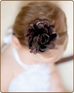Satin Mesh Flower Clippie - Brown