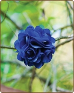 Satin Mesh Flower Clippie - Navy