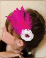 Fuchsia Feather Headband