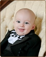 Boy Bow tie - Black/White Wide Stripes