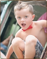 Boy Bow tie - Red Swiss Dots