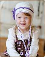 Purple Flower White Hat