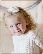 White/Khaki Flower Crochet Headband