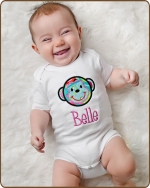 Girl Monkey White Bodysuit