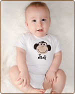Boy Monkey White Bodysuit