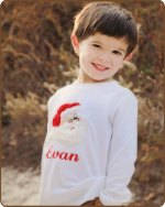 Santa White Long Sleeve Boys Tshirt