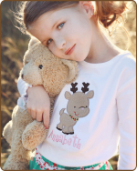 Reindeer Long Sleeve Lettuce Edge Tshirt