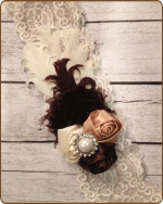 Vintage Brown/Cream Lace Headband
