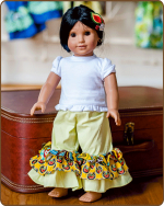 Doll Ruffled Pants - Yellow/Red