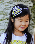 Felt Feather-Shaped Metal Headband - Yellow/Black