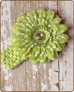Polka Dot Artichoke Crochet Headbands 2.5 inch
