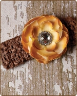 Golden Brown Crochet Headbands 2.5 inch