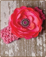 Pink Crochet Headbands 2.5 inch