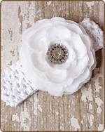 White Crochet Headbands 2.5 inch
