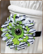 Green Zebra Flower Fold Over Elastic Headband