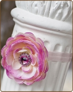 Blushing Flower Pink Fold Over Elastic Headband