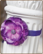 Plum Flower Fold Over Elastic Headband