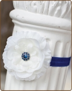 Electric Blue Flower Fold Over Elastic Headband