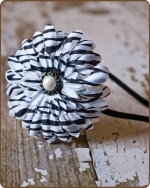 Classic Zebra Flower Satin Lined Metal Headband