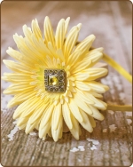 Blushing Sun Flower Satin Lined Metal Headband