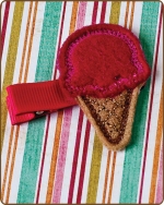 Hot Pink Ice Cream Felt Clippie