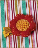 Orange Flower Felt Clippie