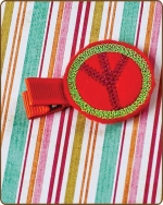 Bright Orange Piece Sign Felt Clippie