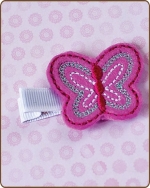 Pink Butterfly Felt Clippie