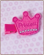 Pink Princess Crown Felt Clippie