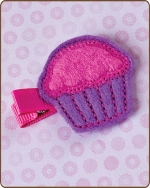 Pink/Purple Cupcake Felt Clippie